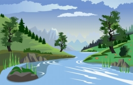 Горная река рисунок: стоковые векторные изображения, иллюстрации |  Depositphotos